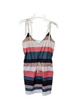 Slip Dress Spaghetti Straps Coastal Chic Graphic Effortless Summer Neutral
